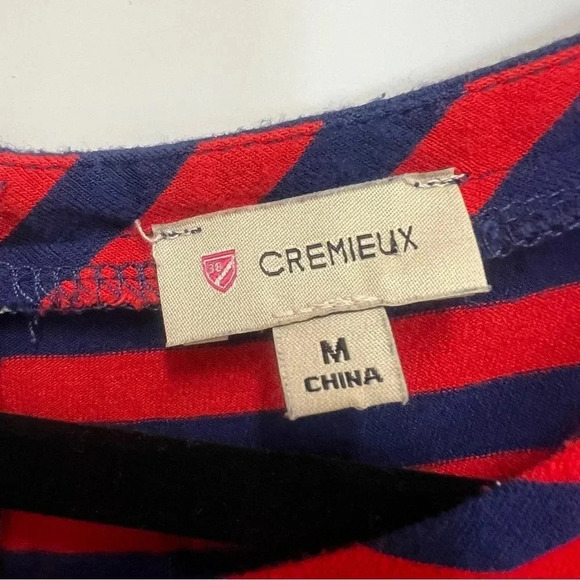 Cremieux striped stretch red & blue dress with back zipper closure size medium - Picture 3 of 6